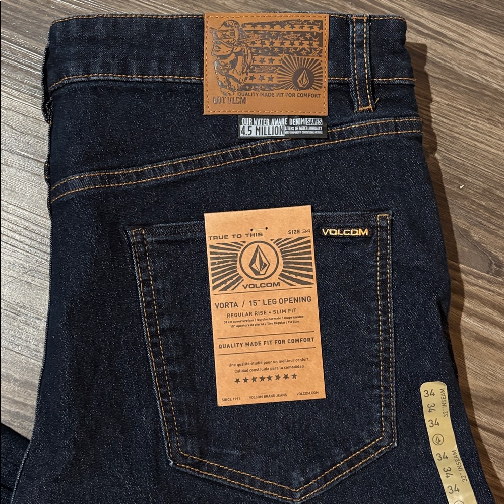 NWT Volcom Vorta slim fit jeans 34x32 - Picture 2 of 6